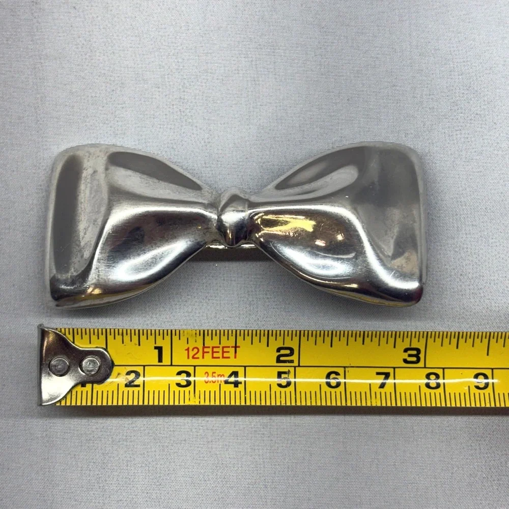 Taxco Mexico Sterling Silver Bow Hair Barrette Women OS Silver Good Vintage 925